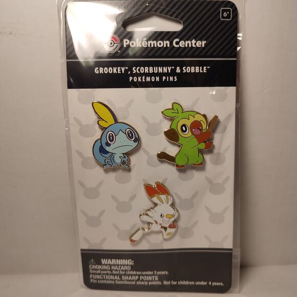 Pokemon Grookey Scorbunny Sobble Enamel Pins Set Official Collectible Pin Badges - Picture 1 of 6